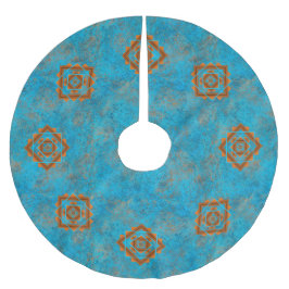 Southwest Mountain Peaks Turquoise Geometric Kerstboom Rok