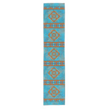 Southwest Mountain Peaks Turquoise Geometric