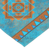 Southwest Mountain Peaks Turquoise Geometric Korte Tafelloper (Hoek)