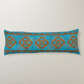 Southwest Mountain Peaks Turquoise Geometric Lichaamskussen (Achterkant)