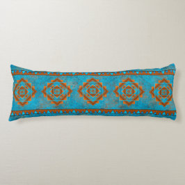 Southwest Mountain Peaks Turquoise Geometric Lichaamskussen