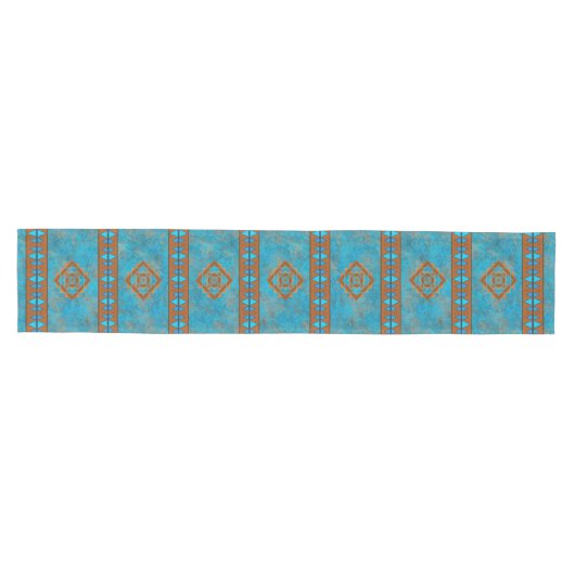 Southwest Mountain Peaks Turquoise Geometric Medium Tafelloper (Horizontaal)
