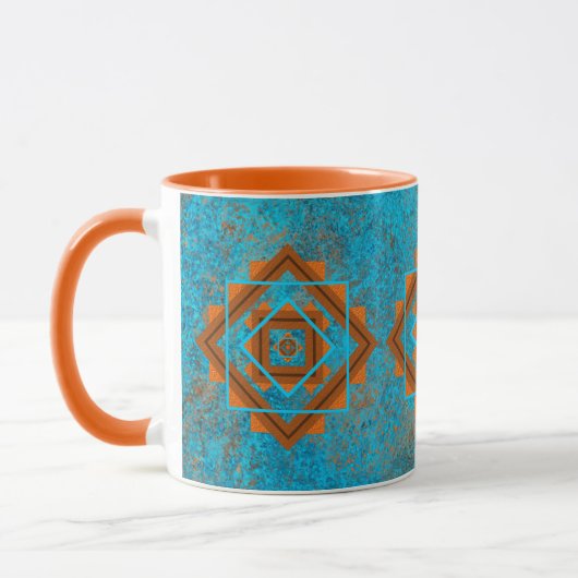 Southwest Mountain Peaks Turquoise Geometric Mok (Links)
