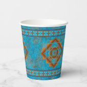 Southwest Mountain Peaks Turquoise Geometric Papieren Bekers (Achterkant)