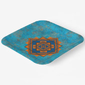 Southwest Mountain Peaks Turquoise Geometric Papieren Bordje (Gebogen)