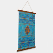 Southwest Mountain Peaks Turquoise Geometric Print Hangend Wandkleed (Gebogen)