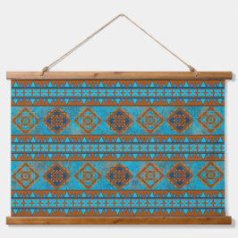 Southwest Mountain Peaks Turquoise Geometric Print Hangend Wandkleed
