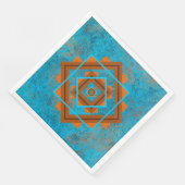 Southwest Mountain Peaks Turquoise Geometric Servet (Hoek)