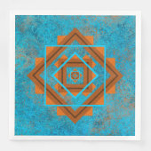 Southwest Mountain Peaks Turquoise Geometric Servet (Voorkant)