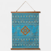 Southwest Mountain Peaks Turquoise Geometric Set Hangend Wandkleed (Voorkant 3)
