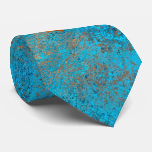 Southwest Mountain Peaks Turquoise Geometric Stropdas (Opgerold)