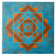 Southwest Mountain Peaks Turquoise Geometric