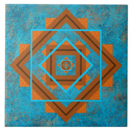 Southwest Mountain Peaks Turquoise Geometric Tegeltje