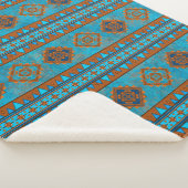 Southwest Mountain Peaks Turquoise geometrisch kle Sherpa Deken (3/4)
