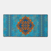 Southwest Mountain Peaks Turquoise geometrisch mot Bureaumat (Voorkant)