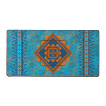 Southwest Mountain Peaks Turquoise geometrisch mot