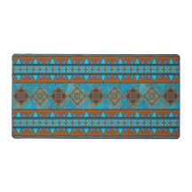 Southwest Mountain Peaks Turquoise geometrisch mot