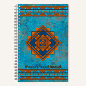 Southwest Mountain Peaks Turquoise Gepersonaliseer Notitieboek (Voorkant)