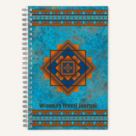 Southwest Mountain Peaks Turquoise Gepersonaliseer Notitieboek