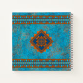 Southwest Mountain Peaks Turquoise Gepersonaliseer Notitieboek (Achterkant)