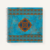 Southwest Mountain Peaks Turquoise Gepersonaliseer Notitieboek (Voorkant)