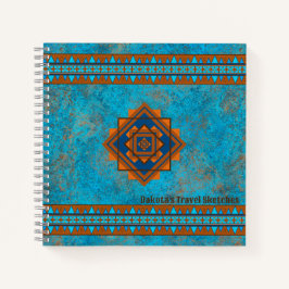 Southwest Mountain Peaks Turquoise Gepersonaliseer Notitieboek