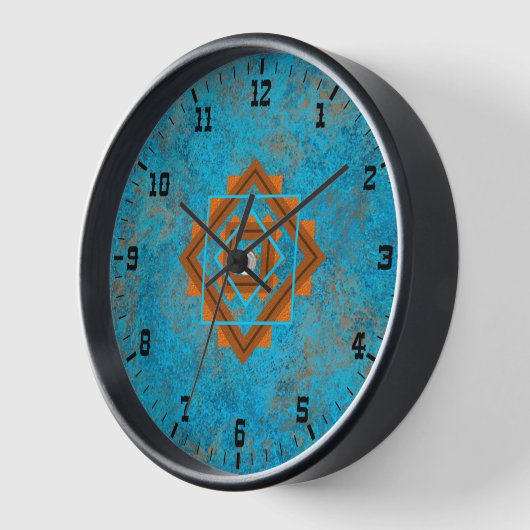 Southwest Mountain Peaks Turquoise Old West Framed (Hoek)