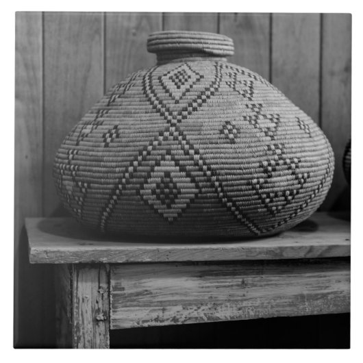 Southwest Native American Baskets Gray Tegeltje (Voorkant)