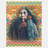 Southwest Native American Brave Fleece Deken (Voorkant)