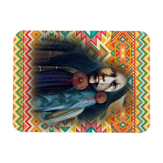 Southwest Native American Brave Magneet (Horizontaal)