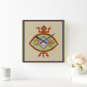 Southwest Native American Mimbres Turtle Clock Vierkante Klok (Huis)