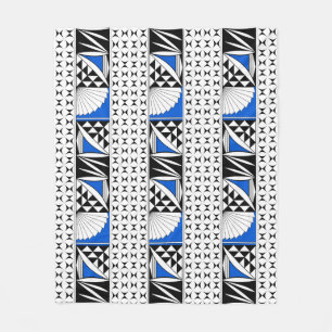 Southwest Native Sunrise in Blue Fleece Deken