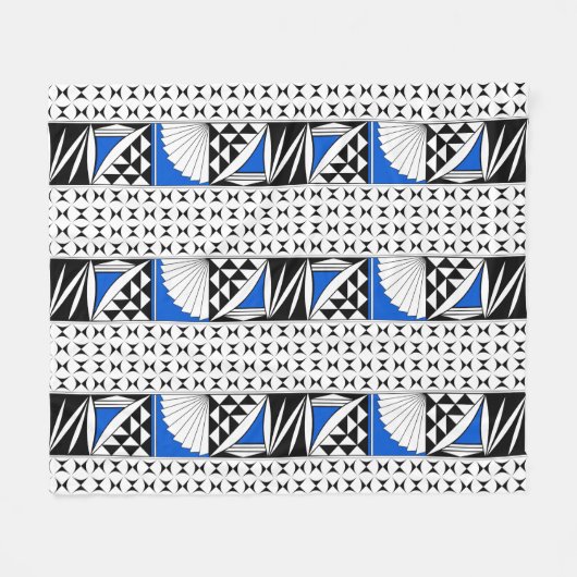 Southwest Native Sunrise in Blue Fleece Deken (Voorkant (Horizontaal))