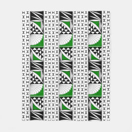 Southwest Native Sunrise in Green Fleece Deken