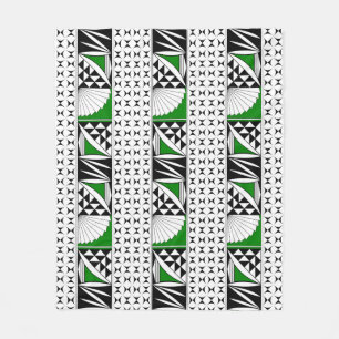 Southwest Native Sunrise in Green Fleece Deken