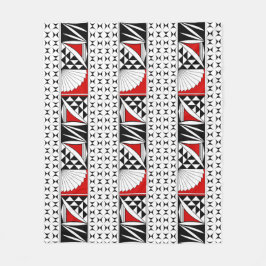 Southwest Native Sunrise in Red Fleece Deken