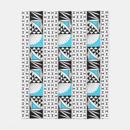 Southwest Native Sunrise in Turquoise Fleece Deken