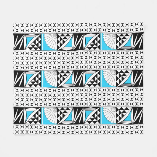 Southwest Native Sunrise in Turquoise Fleece Deken (Voorkant (Horizontaal))