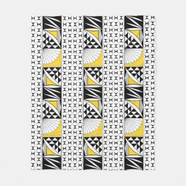 Southwest Native Sunrise in Yellow Fleece Deken