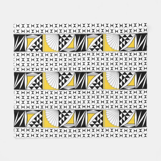 Southwest Native Sunrise in Yellow Fleece Deken (Voorkant (Horizontaal))