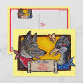 Southwest New Mexico Coyote Roadrunner Souvenir Briefkaart (Voorkant / Achterkant)