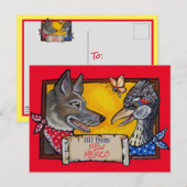 Southwest New Mexico Coyote Roadrunner Souvenir Briefkaart (Voorkant / Achterkant)