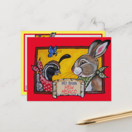 Southwest New Mexico Rabbit Quail Desert Souvenir Briefkaart