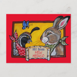 Southwest New Mexico Rabbit Quail Desert Souvenir Briefkaart
