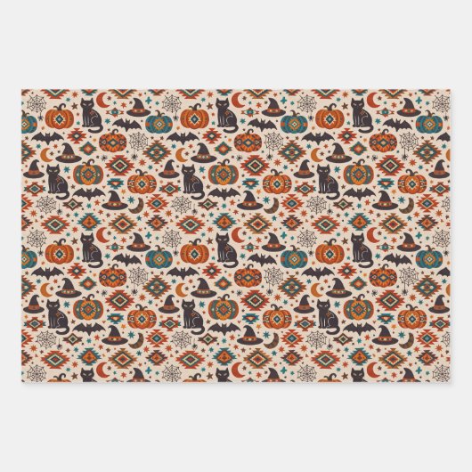 Southwest Orange Pumpkin Halloween  Inpakpapier Vel (Voorkant)