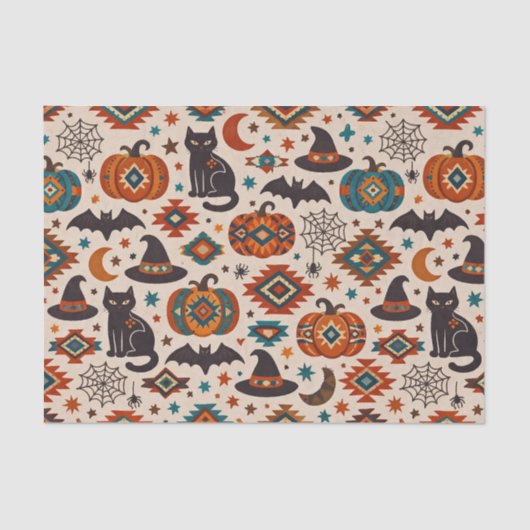 Southwest Orange Pumpkin Halloween Tissuepapier (Voorkant)