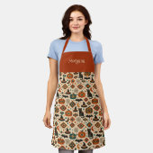 Southwest Orange Pumpkin Name Halloween  Schort (Gedragen)