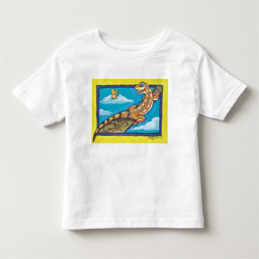Southwest Oranje Lizard Butterfly T Shirt Humoureu (Voorkant)