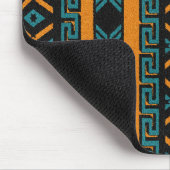 Southwest Oranje Turquoise Tribal Aztec Design Muismat (Hoek)