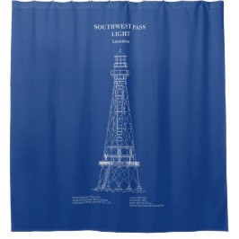 Southwest Pass Vuurtoren - Louisiana - AD Douchegordijn